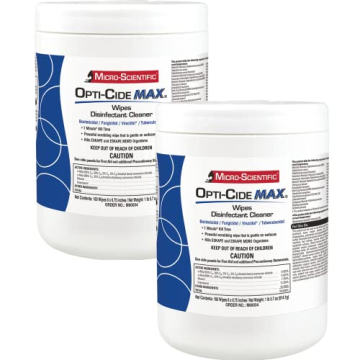 Micro-Scientific Opti-Cide Max Disinfecting Wipes (2 Pack) - 320 Wipes - Hospital Grade EPA Register...