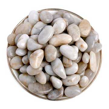 River Rock,Aquarium Pebbles,2.2lb,Decorative Stones Pebbles,Natural Polished Mixed Color Stones -Use...