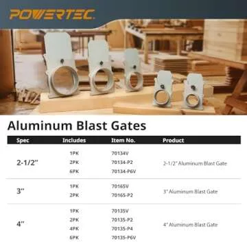 POWERTEC 70135 Blast Gate for Dust Collection Efficiency