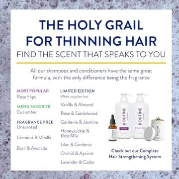 Routine Wellness Anti-Thinning Shampoo and Conditioner Set for Thinning Hair - Biotin DHT Blocker Women & Men - Color Safe Shampoo for Hair Loss & Healthier Growth - Rose Hips (Pack of 2)