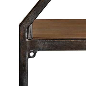 Kate and Laurel Rustic Wood and Metal Wall Shelf