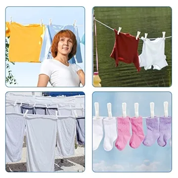 PAMISO 9 PCS Beach Chairs Towel Clips,Quilt Drying Clip, Plastic Clothespins, Strong Grip Holder to Dry Laundry on Clothesline and Hanging Rack (Small)