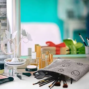 Trendy Corduroy Cosmetic Bag Set for Women & Girls