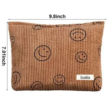 Trendy Corduroy Cosmetic Bag Set for Women & Girls