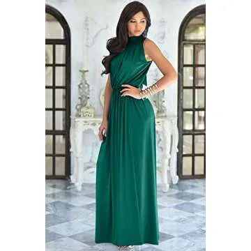 Stunning KOH KOH Women's Party Maxi Dress in Navy Blue