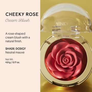 Winky Lux Cheeky Rose, Cream Blush for Cheeks, Flower Blush with Vitamin E, Makeup Blush and Flower ...