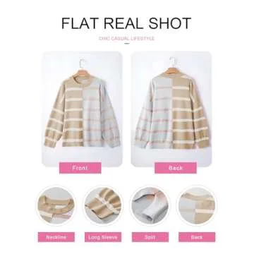 EVALESS Womens Fall Sweaters 2024 Fashion Trendy Striped