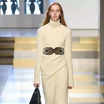 VOCHIC Retro Womens Wide Elastic Waist Belt for Dresses Ladies Stretch Belts with Interlock Buckle