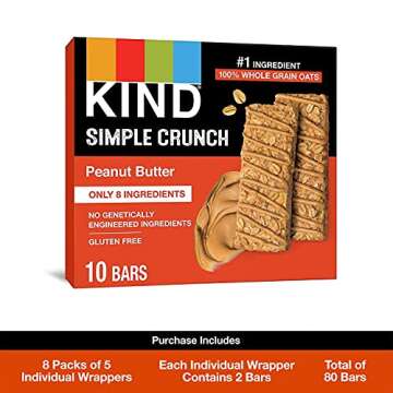 KIND Simple Crunch Bars, Peanut Butter, 7 Ounce (Pack of 8)