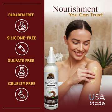 OKAY 100% Coconut Oil for Hair and Skin - 4oz Natural Moisturizer