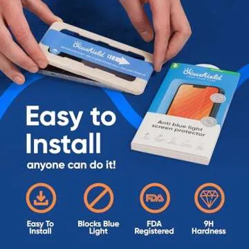 Ocushield Anti Blue Light Tempered Glass Screen Protector for iPhone 15 Pro Max (6.7") - Protect You...