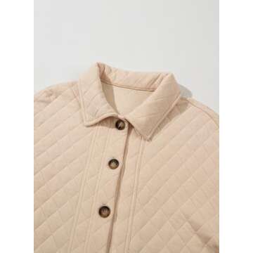 Dokotoo Quilted Button Down Shacket for Women