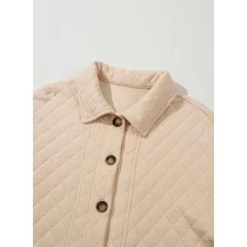 Dokotoo Quilted Button Down Shacket for Women