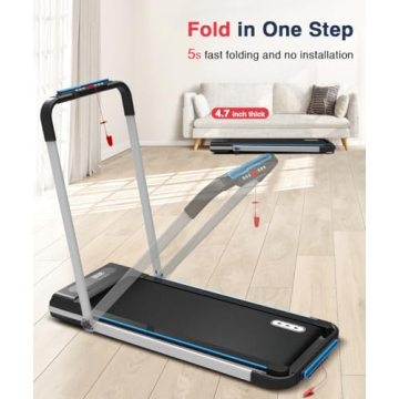 REDLIRO Under Desk Treadmill 2 in 1 Walking Pad, Portable, Folding, Electric, Motorized, Walking and Jogging Machine with Remote Control for Home and Office Workout
