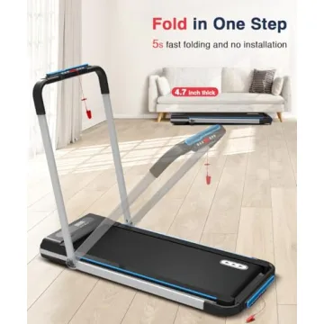REDLIRO Under Desk Treadmill 2 in 1 Walking Pad, Portable, Folding, Electric, Motorized, Walking and Jogging Machine with Remote Control for Home and Office Workout