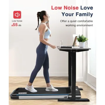 REDLIRO Under Desk Treadmill 2 in 1 Walking Pad, Portable, Folding, Electric, Motorized, Walking and Jogging Machine with Remote Control for Home and Office Workout