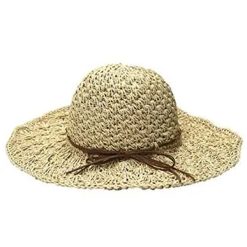Xixihaha Womens Sun Beach hat for Women Foldable Floppy Summer Straw Hat Wide Brim Hat UV Protection Sun Hats for Women White