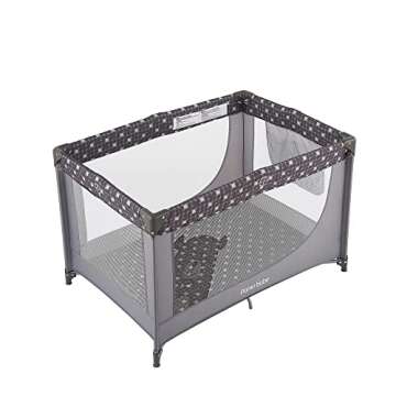 Pamo Babe Portable Crib Baby Playpen with Mattress and Carry Bag Grey