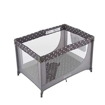 Pamo Babe Portable Crib Baby Playpen with Mattress and Carry Bag Grey