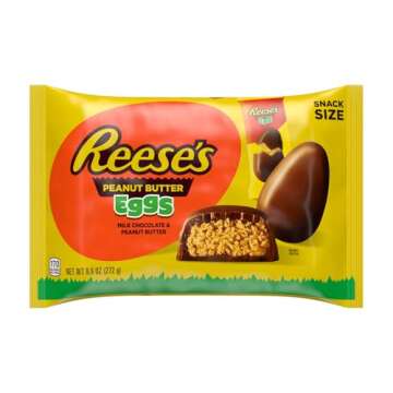 REESE'S Milk Chocolate Snack Size Peanut Butter Eggs, Easter Candy Bag, 9.6 oz
