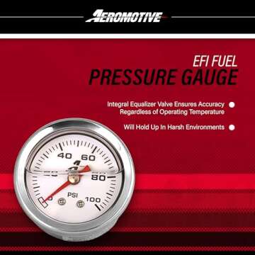 Aeromotive 15633 Fuel Pressure Gauge: 0-100 PSI Liquid Filled - Precision Performance