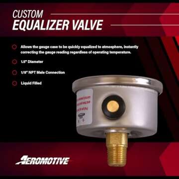 Aeromotive Fuel Pressure Gauge 0-100 PSI Liquid Filled