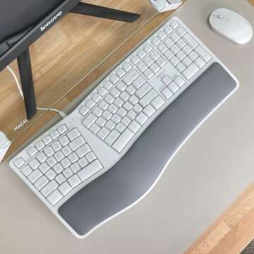 Macally Wired Ergonomic Keyboard for Mac - Comfortable Split Keyboard Mac, Compatible Apple Keyboard with Numeric Keypad - Ergo Keyboard for Mac MacBook Pro/Air iMac