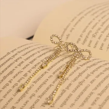 Agriajun Rhinestones Bow Drop Dangle Earrings - Elegant Sparkly Jewelry