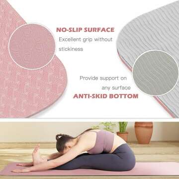 Non-Slip Yoga Mat with Eco-Friendly TPE for Comfort