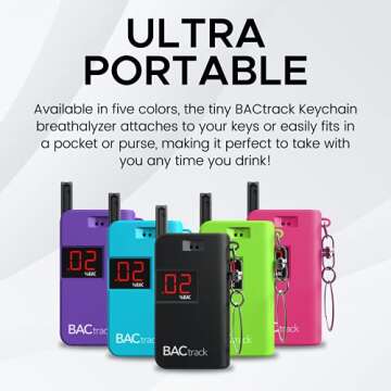 BACtrack Keychain Breathalyzer (Black) | Ultra-Portable Pocket Keyring Alcohol Tester for Personal Use