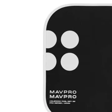 Holbrook Pickleball Paddle - Mav Pro 2.0, Pro Series | Power and Control | T700 3K Carbon Fiber Pickleball Paddles | Polypropylene Honeycomb Core | Black Pickleball Paddle, 16 mm