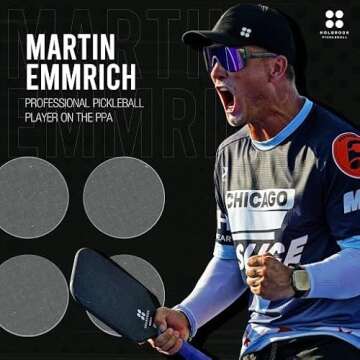 Holbrook Pickleball Paddle - Mav Pro 2.0, Pro Series | Power and Control | T700 3K Carbon Fiber Pickleball Paddles | Polypropylene Honeycomb Core | Black Pickleball Paddle, 16 mm