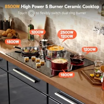 Traenvir 30 Inch Electric Cooktop with 5 Burners