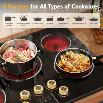 Traenvir 30 Inch Electric Cooktop with 5 Burners
