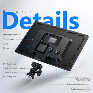 Neewer 2-Pack 11.3' Dimmable Bi-Color Soft Lights with Light Stand, 21W 3200K5600K CRI 97+ 2200Lux LED Panel for Game/Live Stream/YouTube/Photography