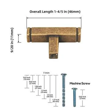 Goo-Ki Vintage Brass Cabinet Knobs - 6-Pack Durable Pulls