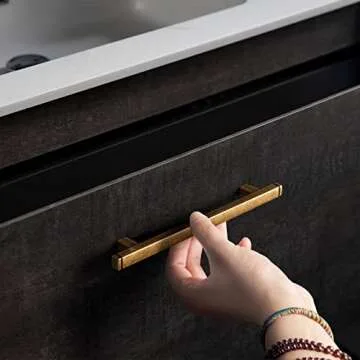 Goo-Ki Vintage Brass Cabinet Knobs - 6-Pack Durable Pulls