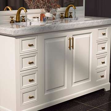 Goo-Ki Vintage Brass Cabinet Knobs - 6-Pack Durable Pulls