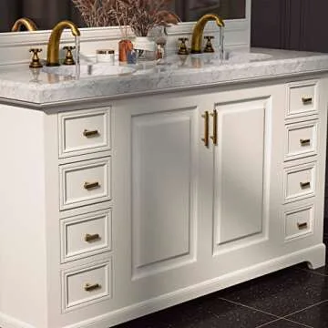 Goo-Ki Vintage Brass Cabinet Knobs - 6-Pack Durable Pulls