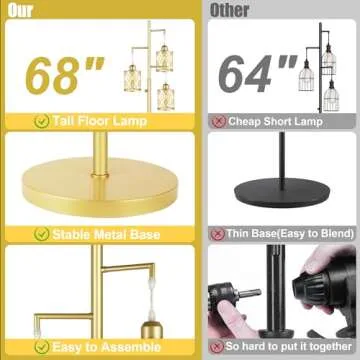 Stylish ROTTOGOON 68" Dimmable Floor Lamp for Home