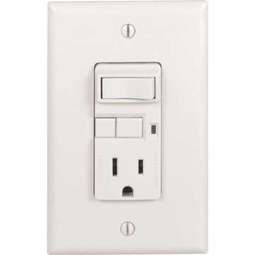 EATON Wiring VGFS15W-MSP 15-Amp 125-Volt Combination Ground Fault Circuit Interrupter with 20-Amp Ra...