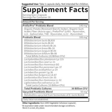 Garden of Life Dr Formulated Once Daily 3-in-1 Complete Probiotics, Prebiotics & Postbiotics - PRE + PRO + POSTBIOTIC Supplement for Adults’ Digestive & Immune Health, 30 Billion CFU, 30 Day Supply