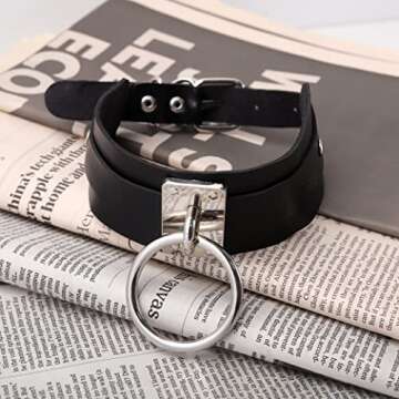 Sacina Gothic Punk Black Choker Necklace for Men and Women