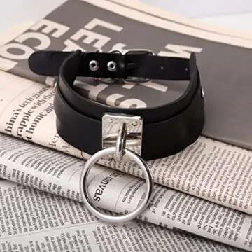 Sacina Gothic Punk Black Choker Necklace for Men and Women