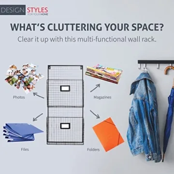 Durable Designstyles Two Tier Wall File Holder for Organization