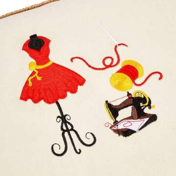 Vintage Sewing Basket Organizer with 30 Essential Tools