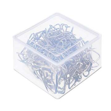 Shappy 120 Pack Drapery Hooks Pins for Curtains, Metal Pinch Pleat Hooks with Clear Box 1.2 Inch for...