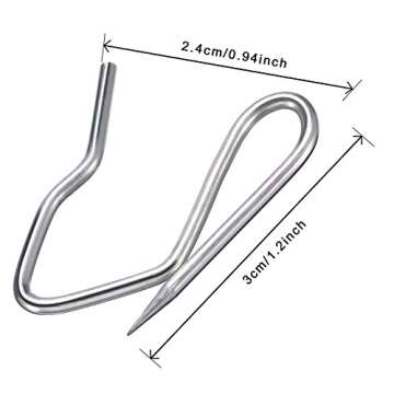 Shappy 120 Pack Drapery Hooks Pins for Curtains, Metal Pinch Pleat Hooks with Clear Box 1.2 Inch for Window Door and Shower Curtain(Silver)