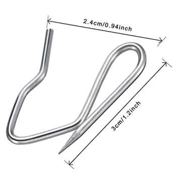 Shappy 120 Pack Drapery Hooks Pins for Curtains, Metal Pinch Pleat Hooks with Clear Box 1.2 Inch for Window Door and Shower Curtain(Silver)