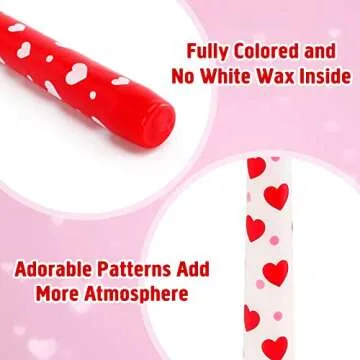 Valentine's Day Taper Candles 10 Inch Tall Set of 4 Unscented Red Heart Candlesticks Unique Valentines Day Gifts Valentine's Day Dinner Table Decorations Wedding Anniversary Décor